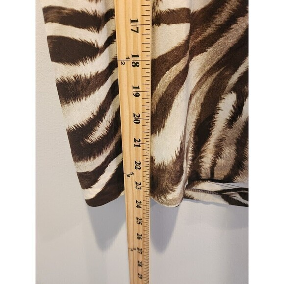 Chicos Animal Sally Sarong Faux Wrap Skirt Brown Sz 2 (12) Tiger Print Pull On - Picture 7 of 8